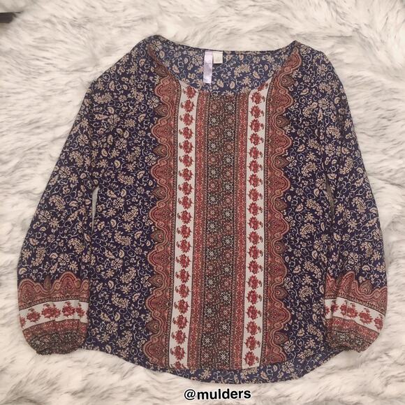 Alya Bohemian Pattern Paisley Blouse - Picture 2 of 7
